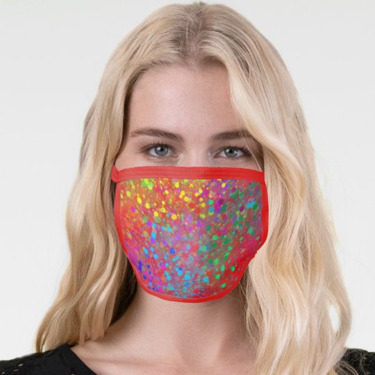 Rainbow Paint Splatter HandPainted Face Mask Zazzle.co.uk