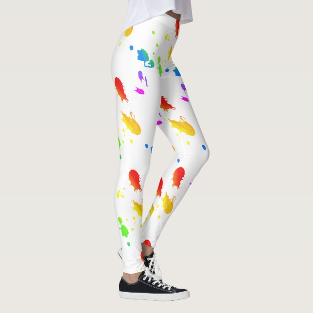Rainbow paint-splatter  leggings (Right)