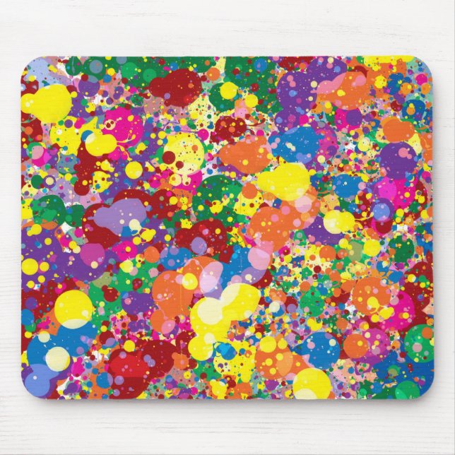 Rainbow Paint Splatter Mouse Mat (Front)
