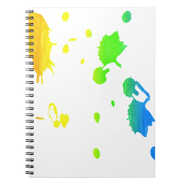 Rainbow paint-splatter notebook (Front)