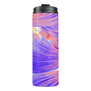 Rainbow Paint Splatter Phoenix Feathers Thermal Tumbler