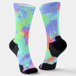 Rainbow Paint Splatter Socks