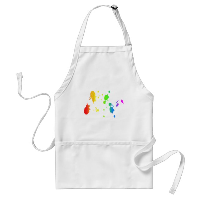 Rainbow paint-splatter standard apron (Front)