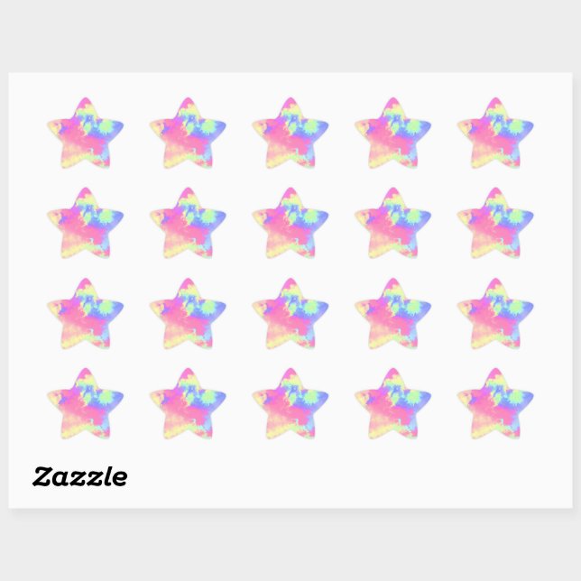 Rainbow Paint Splatter Star Sticker (Sheet)