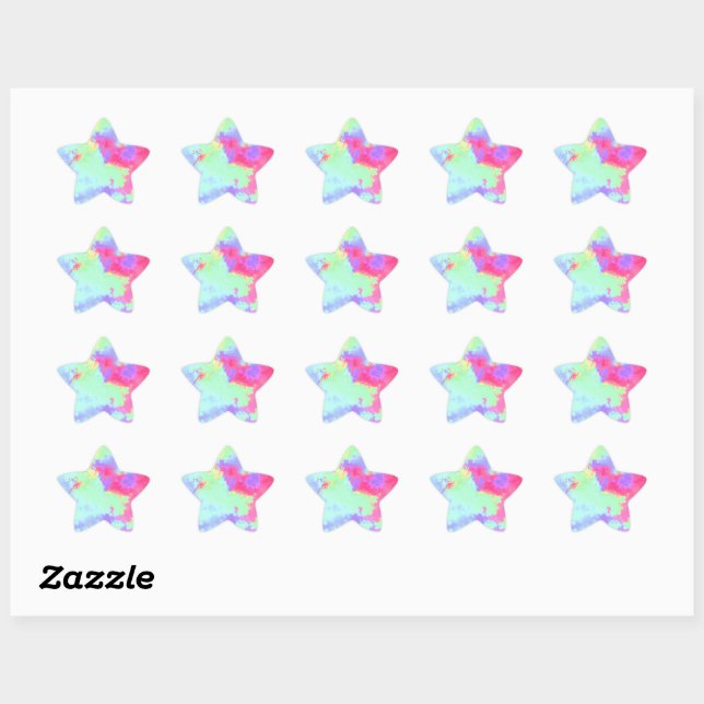 Rainbow Paint Splatter Star Sticker (Sheet)