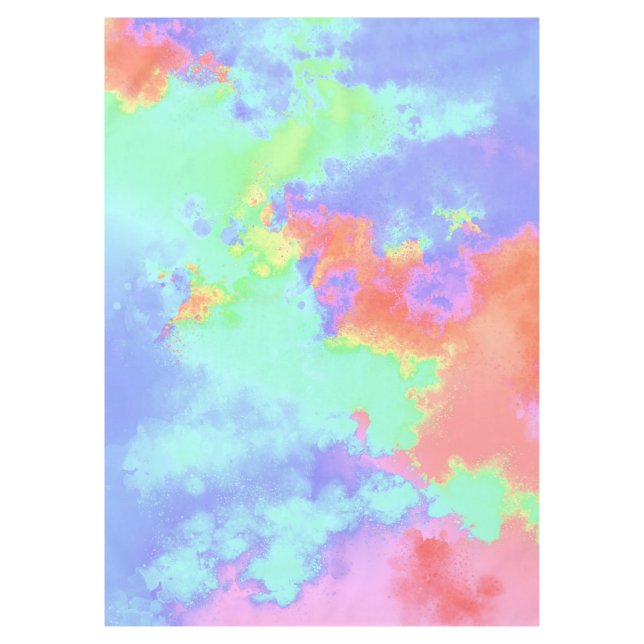 Rainbow Paint Splatter  Tablecloth (Front)