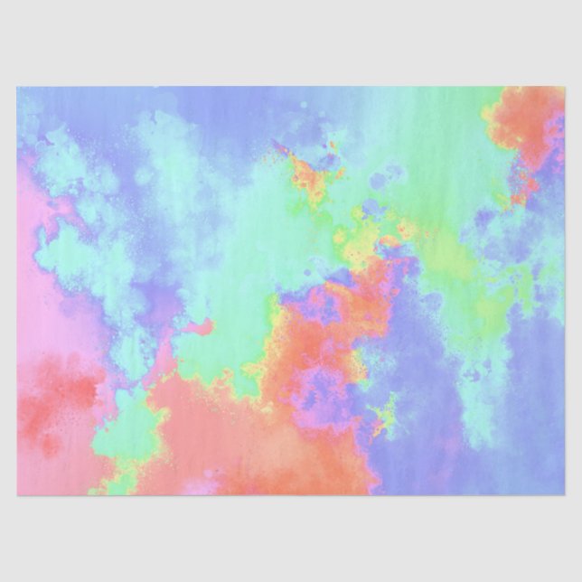 Rainbow Paint Splatter  Tissue Paper (Front)