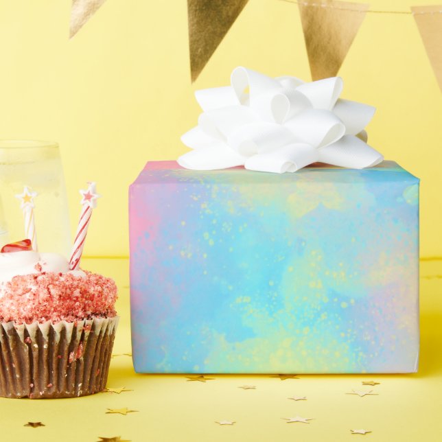 Rainbow  Paint Splatter  Wrapping Paper (Birthday Party)