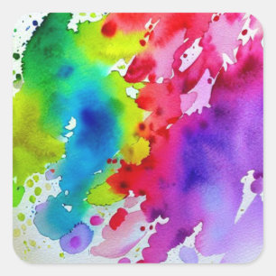Rainbow Paint Square Sticker