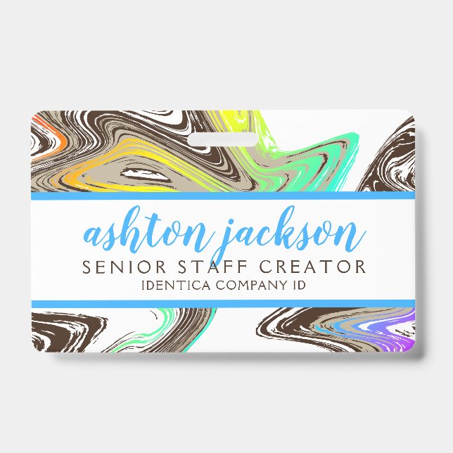 rainbow paint strokes COMPANY ID BADGE (Front)