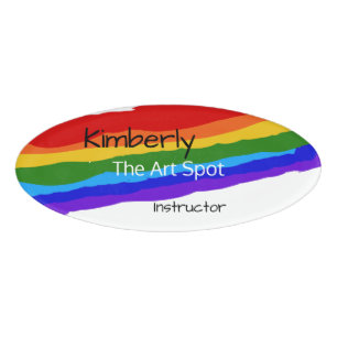 Rainbow Paint Strokes Personalised Name Tag