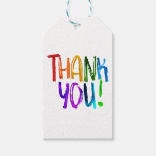 Rainbow Paint Thank You Birthday Party Favour Gift Tags