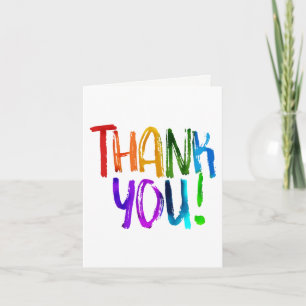 Rainbow Paint Thank You Thanks Birthday Party Card