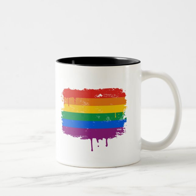 Rainbow Paint Two-Tone Coffee Mug (Right)