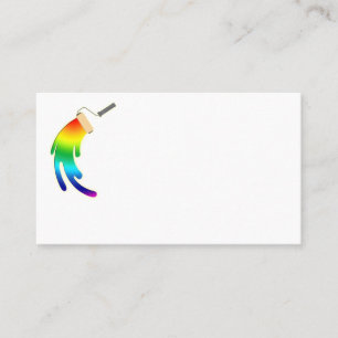 Rainbow Paintbrush Logo Card for Painting Business