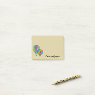 Rainbow Painted Hot Air Balloons Personalised Post-it Notes