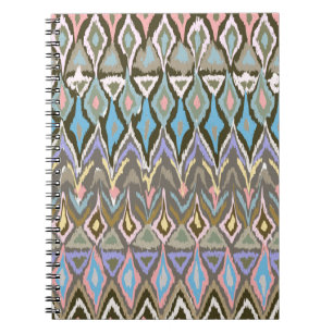 Rainbow Painted Ikat Ethnic Print Pastel Notebook