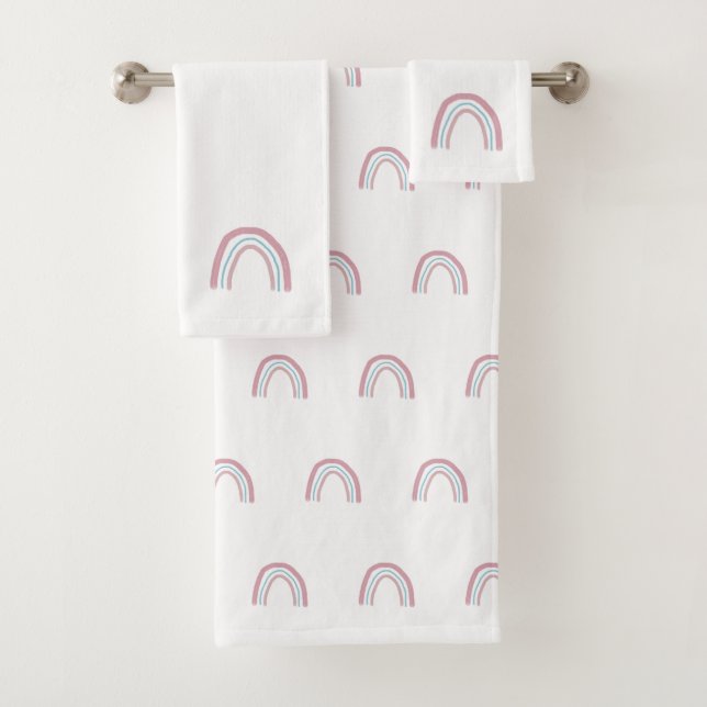 Rainbow Painting Pattern Towel Set (Insitu)