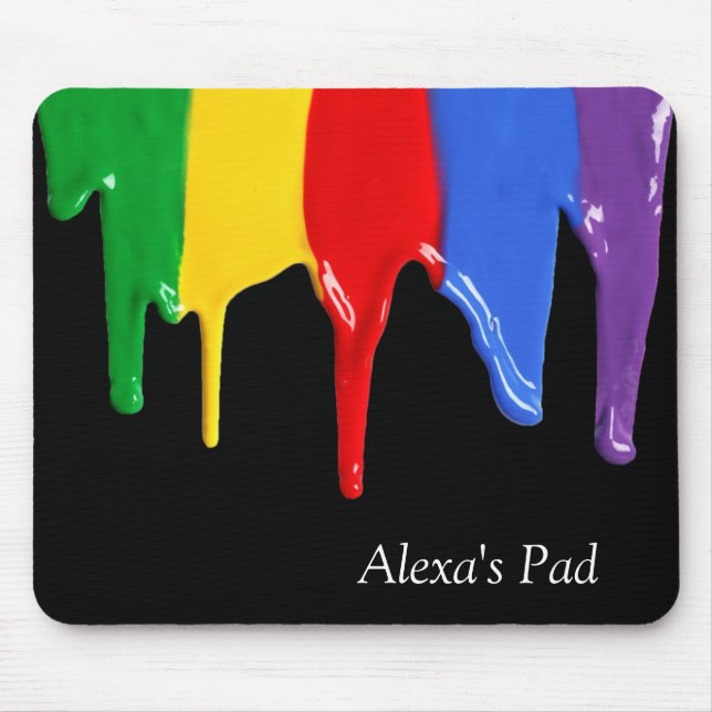 Rainbow Paints Drips Mouse Mat (Front)