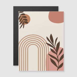 Rainbow Palm Leaf Sun, Boho Abstract Geometric Art Magnetic Invitation