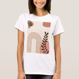 Rainbow Palm Leaf Sun, Boho Abstract Geometric Art T-Shirt