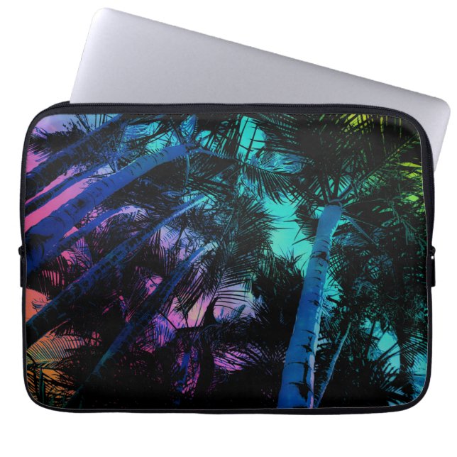 Rainbow Palm Trees Laptop Sleeve (Front)