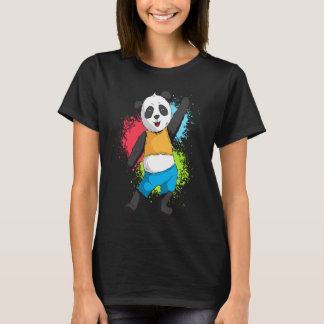 Rainbow Panda Bear  Dance Bear Dancing Colours Wom T-Shirt