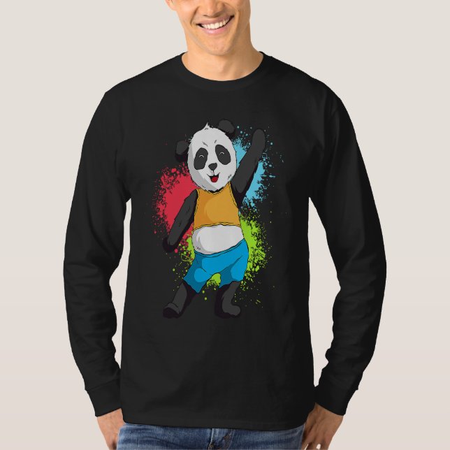 Rainbow Panda Bear  Dance Bear Dancing Colours Wom T-Shirt (Front)