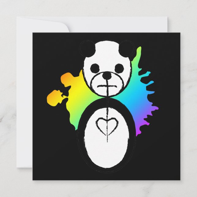 rainbow panda splatz invitation (Front)