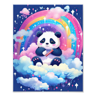Rainbow Pandas Photo Print