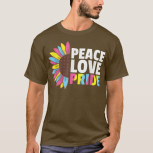 Rainbow Panseual Flag Pride Lgbtq Sunflower T-Shirt