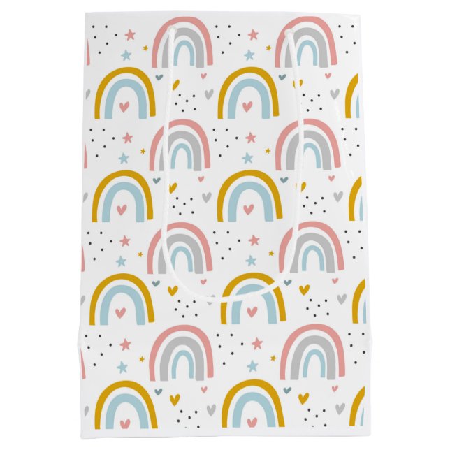Rainbow Paper Gift Bag for  Birthday , Baby Shower (Back)
