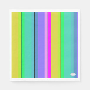 Rainbow Paper Napkin Neon Stripe HAMbyWG