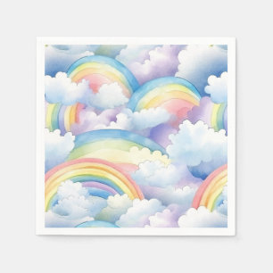 Rainbow Paper Napkins, Birthday Baby Shower Decor Napkin