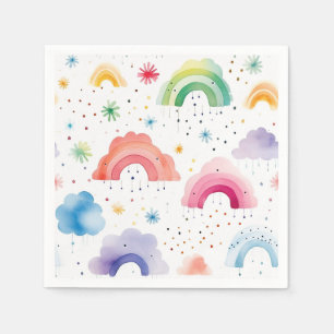 Rainbow Paper Napkins, Colourful Party Supplies Napkin