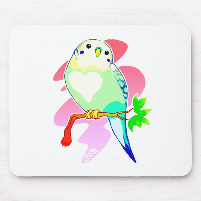 Rainbow Parakeet Mouse Mat (Front)