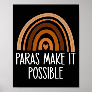Rainbow Paras Make It Possible Paraprofessional Pa Poster