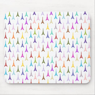 Rainbow Paris Eiffel Tower pattern Mouse Mat