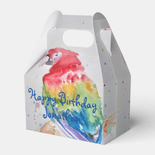 Rainbow Parrot Bird Child Birthday Cake Favour Box