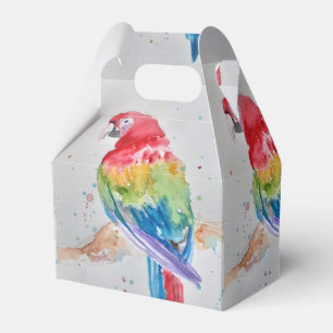 Rainbow Parrot Bird Child Birthday Cake Favour Box