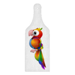RAINBOW PARROT CUTTING BOARD