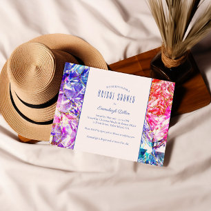 Rainbow Party Colour Crystal Gemstone Bridal Showe Invitation