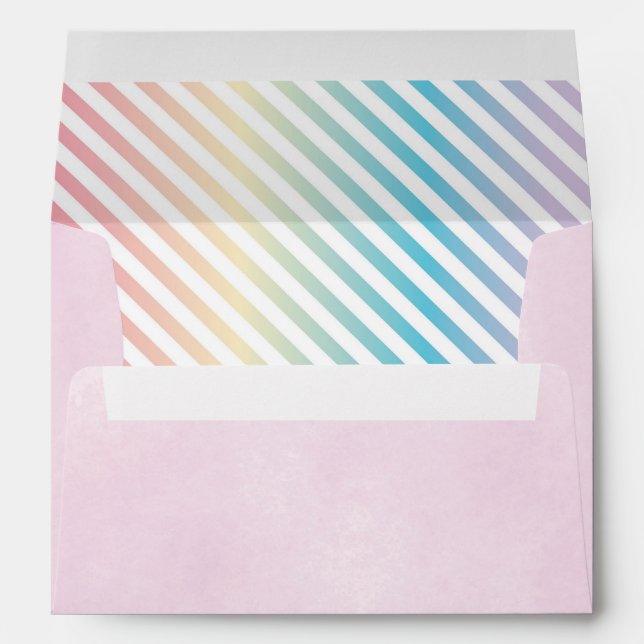 Rainbow Party Envelope, Unicorn Invite Envelopes (Back (Bottom))