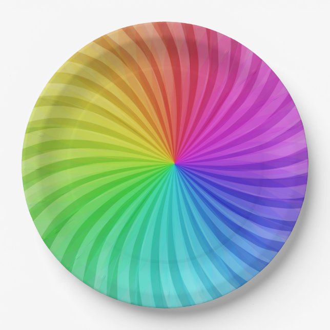 Rainbow party paper plates. paper plate (Front)
