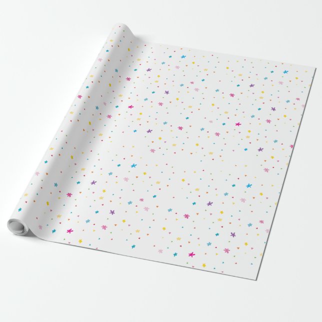 RAINBOW PARTY PATTERN bright fun colourful modern Wrapping Paper (Unrolled)