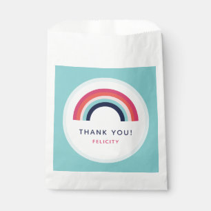 Rainbow Party Personalised Name Age Pink Blue Favour Bags
