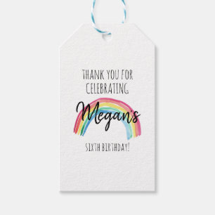 RAINBOW PARTY,WATERCOLOR RAINBOW BIRTHDAY, FAVOR GIFT TAGS