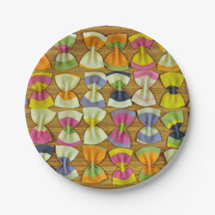 Rainbow pasta pattern paper plate