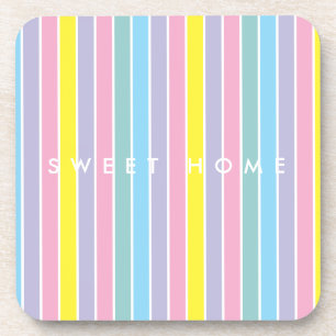 Rainbow Pastal colour strip Coaster