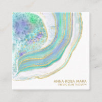 *~* Rainbow Pastel Blue Mint Gold Glitter Agate